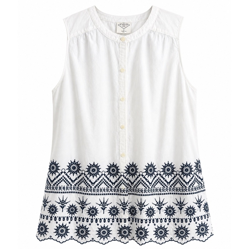 St. John's Bay White Eyelet Embroidered Blouse – 1X – NWT Cotton